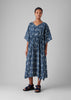 Prism Block Print Kaftan Dress | Indigo/Ecru