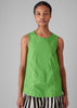 Panelled Cotton Poplin Top | Lawn Green